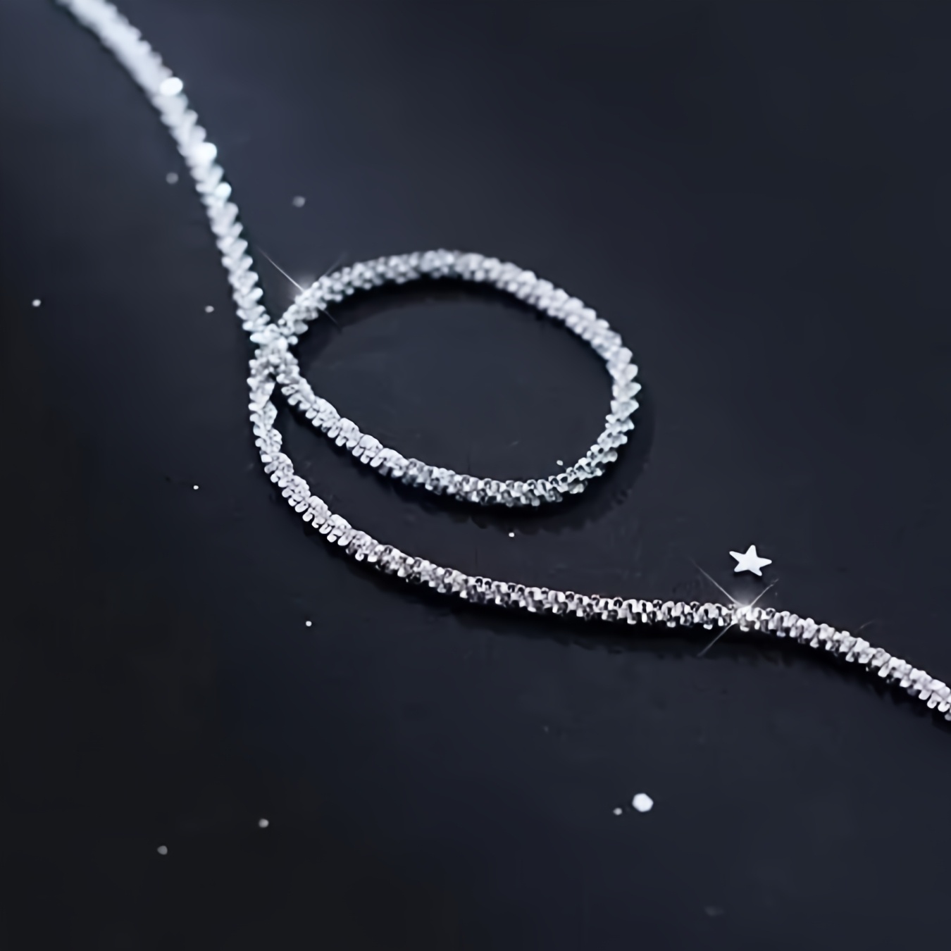 Stylish S925 Silver Necklace with Sparkling High-End Design